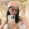 Chapéu Octogonal Rosa Marinho com Laço Estilo Coreano Doce Fofo Chapéu de Sol Feminino Versátil de Verão Boina Estilo Japonês