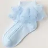 Meias de renda para meninas primavera e outono algodão puro dança infantil Branco Dança Latina verão finas Princesa meninas pequenas meias
