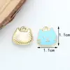 Tamaño pequeño Cabeza de gato Accesorios DIY Gato Aleación Goteo de aceite Funda para teléfono Accesorios para el cabello Pulsera Collar Colgante Llavero