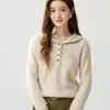 ¡No elige atuendos! Sudadera de cachemir de estilo sencillo para mujer, con botones, suave y relajada, tejido versátil