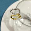 Anillo K-Style Ins Estilo Frío Asimétrico Gota de Agua Patrón Ondulado Brillante Extremadamente Simple Anillo Curvo Barra Anillo Venta al por Mayor