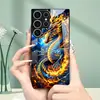 Aplicable a Funda para Teléfono Samsung S26ULTRA A57 Dragón Azul Llamarada Tótem S24 Funda Protectora Carcasa de Cristal Templado A07