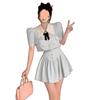 Traje de dos piezas para mujer 2025, Lindo traje superior, Traje de dos piezas de falda a la moda para mujer