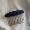 Grampo de Cabelo Pinça de Ponto Meio Preso Estilo Coreano Clipe de Cabelo de Tecido Jeans Retrô de Alta Qualidade para Mulheres Clipe Grande para Traseira da Cabeça Acessório de Cabelo