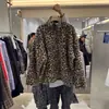 Chamarra Versátil Bene para Mujer Estilo Coreano Dongdaemun Invierno 2025 Nuevo Estilo Coreano Estampado de Leopardo Polar Polar Forrado de Polar