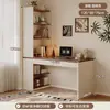 Escritorio de esquina con estantería y librero, mesa integrada para dormitorio, tocador, escritorio de escritura, escritorio de esquina para computadora, escritorio de estudio para estudiantes en casa
