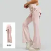 Pantalones de yoga acampanados fruncidos de cintura alta para mujer, pantalones deportivos largos adelgazantes microacampanados para fitness, pantalones elásticos ajustados que levantan el trasero