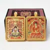 Tíbet Thangkalong Quinto Maestro Benmingfo Manjushri Ocho Dioses Protectores Relieve Estéreo de Doble Cara Colgante Thangka Venta al por Mayor