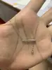 Collar de plata de ley s925 con perla de corchea extraíble, sensación de lujo ligero de nicho de alta gama, cadena de barra recta para la clavícula para mujer