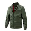 Chaqueta de Negocios para Hombre con Cuello Alto Transfronteriza Chaqueta de Béisbol Delgada Casual Abrigo Trendy para Hombre de Manga Larga de Longitud Media