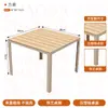 Mesa e cadeiras de jantar de plástico-madeira para exterior, mesa longa de metal na cor de madeira natural, uma mesa com quatro cadeiras, mesas e cadeiras para restaurantes em áreas cênicas