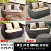 Sofá Exterior Silla de Ratán Combinación Patio Balcón Silla de Ratán de Ocio Juego de Tres Piezas Impermeable Protección Solar Muebles de Exterior