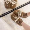 Inverno Novo Estilo Veludo Espessado Quente Cadarço Peludo Sapatos para Mulheres Antiderrapante Sola Macia Moda Retrô Versátil Gorro Sapatos de Algodão