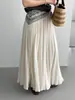 Esa Vibra Genial y Elegante es lo que Hace Tan Única a la Artística Falda Larga de Malla y Tejido Drapeado Color Albaricoque para Mujer 6197