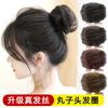 Banda para el cabello de cabello real, Linda peluca de moño, Peinado de mujer, Verano Dinastía Han, Peluca de estilo antiguo, Accesorios para el cabello, Banda para el cabello, Persona perezosa esponjosa
