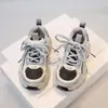 Tenis para niños zapatos de niño 2025 primavera nuevo estilo niños medianos y grandes zapatos casuales de malla zapatos para correr zapatos de papá de niña