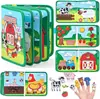 Tablero de aprendizaje de fieltro para bebés y niños, tablero de aprendizaje de educación temprana de animales de granja, libro de cuentos de árboles frutales, tablero ocupado de fieltro al por mayor