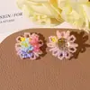 Cor de dopamina fresca de verão, color-blocking, conjunto de flores com contas, DIY, brincos para menina de viagem, presilhas de cabelo, broches, acessórios de flor para sapatos