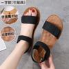 Sandalias de Tiras de Suela Suave 2025 Verano Nueva Moda Cómodas Velcro Playa Planas Zapatos de Mujer