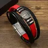 Producto Popular Transfronterizo de Temsyin: Pulsera con Cierre Magnético Árbol de la Vida, Pulsera Tejida a Mano de Cuero y Aleación Moda Vintage