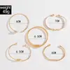 Joyería Europea y Americana, Set de Pulseras Apilables Sencillas y Retro, Pulsera Abierta Geométrica Brillante de Moda al por Mayor