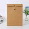 Bolsa de Archivo Artística Retro con Correa Sobre de Papel Kraft de Tacto Grueso Simple Bolsa de Almacenamiento para Agenda Factura Papelería Cosida con Hilo