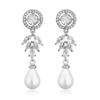 Pendientes de Borla de Perla con Circonita Verde Microincrustada Rakol Moda Transfronteriza Lujo Ligero Gama Alta Estilo Simple Versátil Coreano y Japonés