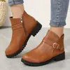 Botas de Nieve Transfronterizas Europeas y Americanas Botines Botas Martin de Mujer Otoño e Invierno Nuevas Tacón Bajo Talla Grande Amazon 20 Venta al por Mayor Talla Grande