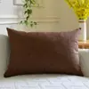 Funda de almohada de lino sintético de color sólido simple nórdico sin relleno Almohada lumbar rectangular de oficina Cojín de respaldo de sofá Gris