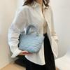 Bolsa texturizada simples para mulheres, novo estilo coreano, moderna, bolsa tote de grande capacidade, bolsa mensageira mini casual para ombro, portátil