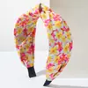 Moda estilo coreano Nuevo Tejido Estampado Aro para el Cabello Estilo Bohemio Pequeño Fresco Ala Ancha Todo Fósforo Salida Diadema Accesorios para el Cabello