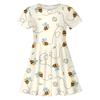Novo Transfronteiriço Estampa Digital 3D Vestido Fofo de Manga Curta para Meninas Xiaomi Bee Flower Pastoral Vestido de Princesa