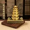 Torre de Lingote de Cobre Antiguo que Trae Fortuna Adorno Giratorio Caja Registradora Creativa Decoración de Escritorio Artesanía Pequeño Regalo