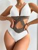 2025 Europa y Estados Unidos comercio exterior transfronterizo Amazon tendencia estampado cuello halter sexy bikini unido encaje aguas termales