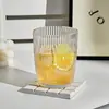 Taza de café con latte americano helado estilo ins minimalista, taza de cristal rayada creativa, taza de leche y jugo de alta estética para uso doméstico