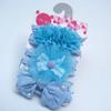 Novo Elástico de Cabelo Infantil Conjunto de Três Peças Faixa de Cabeça Macia de Nylon para Bebê Conjunto de Três Peças Acessório de Cabelo com Flor de Gaze para Bebê Menina Transfronteiriço