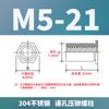 Tuerca remachable hexagonal de acero inoxidable en stock M3M4M5 con orificio pasante SOS-3.5M3/M4/304