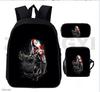 Mochila Escolar de Chainsaw Man de Nueva Cadena Transfronteriza Mochila de Dibujos Animados Set de Tres Piezas Bolsa para Lápices de Poliéster Set de Bolso de Hombro