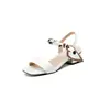 Zapatos de Mujer Transfronterizos Comercio Exterior Amazon Dropshipping Sandalias de Tira con Punta Cuadrada y Tacón Bajo Calzado de Mujer Talla Grande y Pequeña Comercio Exterior A4-56