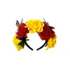 Diadema de Cabeza de Rosa Nueva y Colorida Transfronteriza Europea y Americana Fiesta de Vacaciones Accesorios para el Cabello de Flores Grandes Diadema Estéreo del Día de Muertos para Mujeres