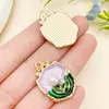 Juego Mixto de 10 Colgantes de Flor de Rosa de Perla Artificial Estilo Esmalte con Goteo de Aceite Accesorios para Collares de Moda Nicho DIY