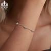 Evelle Lucky Trevo de Quatro Folhas Brilhante Moissanite Pulseira s925 Sterling Silver Simples Luxo All-match Moda Pulseira