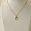 Collar Colgante Gota de Agua, Collar de Acero de Titanio de Lujo Ligero con Colgante de Circonita Gota de Agua para Mujer, Moderno, Para el Trabajo, Versátil, De Alta Gama, Cadena Delgada Pequeña