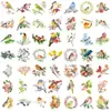 50 Pegatinas de Pájaros Mascotas Acuarela Transfronterizas, Lindo Pájaro Traje DIY Pegatinas de Animales Creativas Impermeables