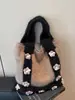 Otoño e Invierno 2025 Nuevo Estilo Coreano Bolso de Punto de Moda Sencillo Diseño de Nicho Bolso de Hombro Bolso Tote con Flores Coloridas