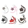 Nuevo Colgante de Bolso con Forma de Corazón de Felpa con Estampado de Leopardo de Amazon, Llavero de Cereza con Cuerda Trenzada, Venta al por Mayor de Regalos Pequeños