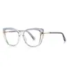 Óculos Modernos Anti-Luz Azul 2268 Progressivos Bicolor Tr90 Sem Grau para Rostos Grandes, Estilo Streetwear Doce, Modelo de Passarela