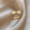 Anillo de Lazo para Mujer Diseño de Nicho de Lujo Ligero Anillo de Dedo Abierto Exquisito Elegante Simple de Alta Gama Joyería de Anillo