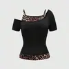 Conjunto de camisetas de manga corta para mujer con estampado de patrón gótico, nuevo de moda de verano europeo y americano, transfronterizo INS, moderno