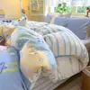 Conjunto de Roupa de Cama Simples de Algodão Puro Quatro Peças Modelo Novo 2026 Lençol e Fronhas de Algodão Puro Conjunto de Três Peças Roupa de Cama Adequada para Todas as Estações
